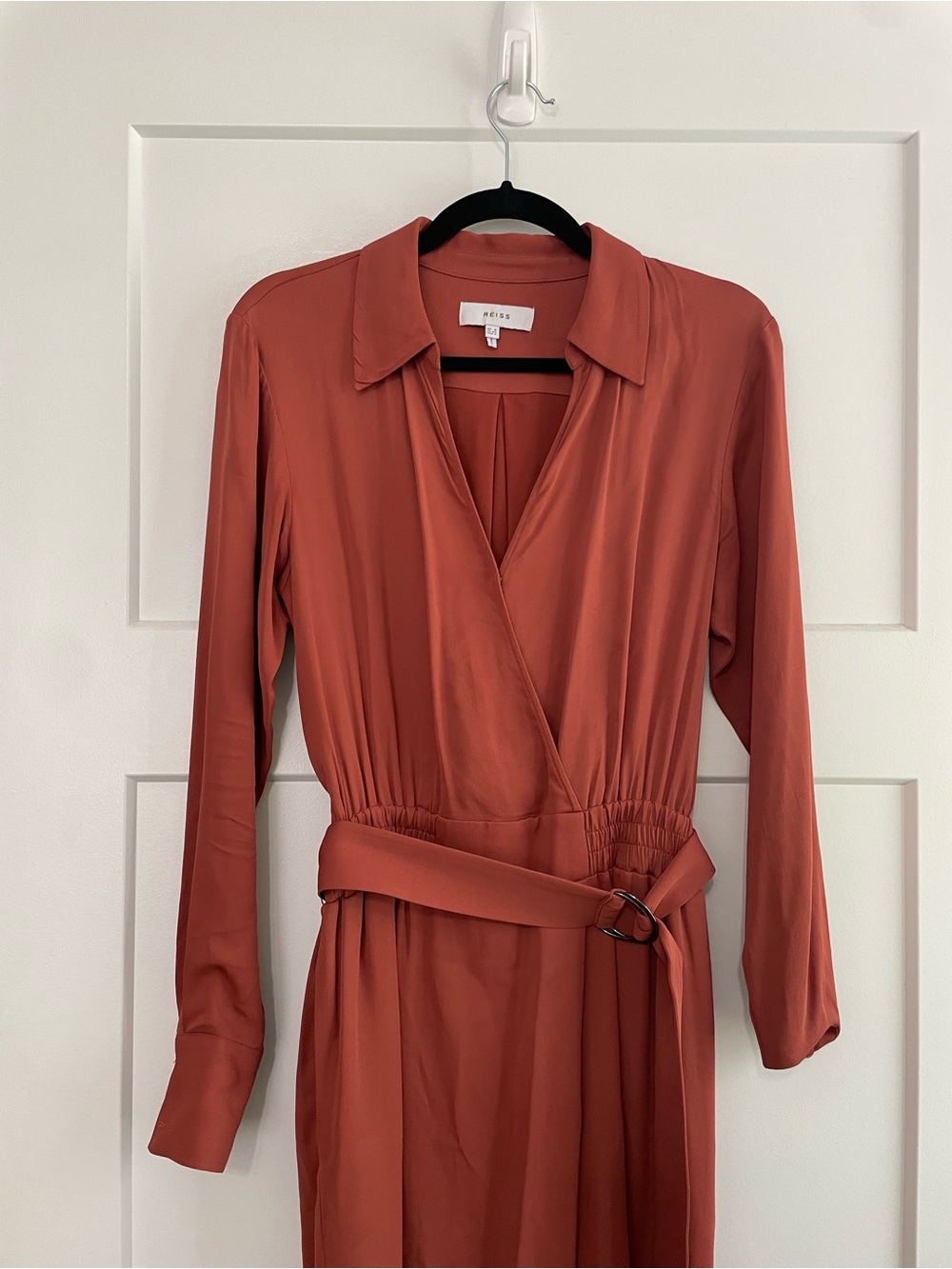 Reiss Rust-Brown Midi Shirt Dress - Picture 6 of 11